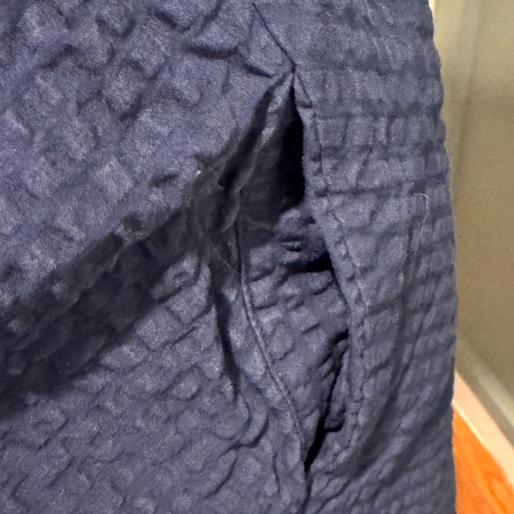 Brooks Brothers Navy Textured Short Sleeve Belted Dress - Picture 5 of 14